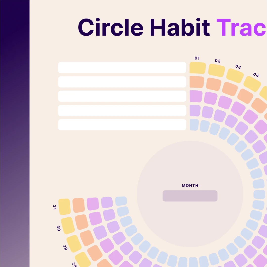 circle habit tracker printable for monthly habit success