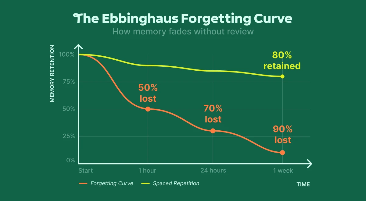 The Ebbinghaus forgetting curve