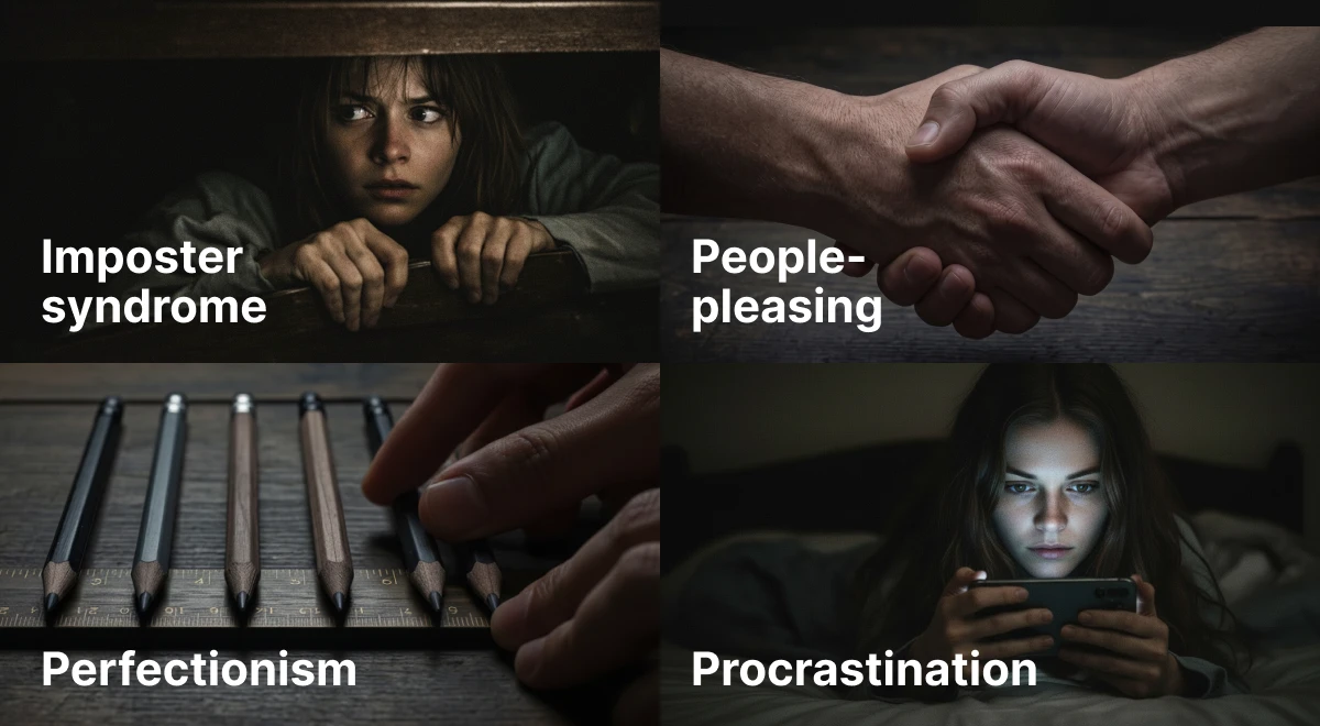 photo collage with common fears