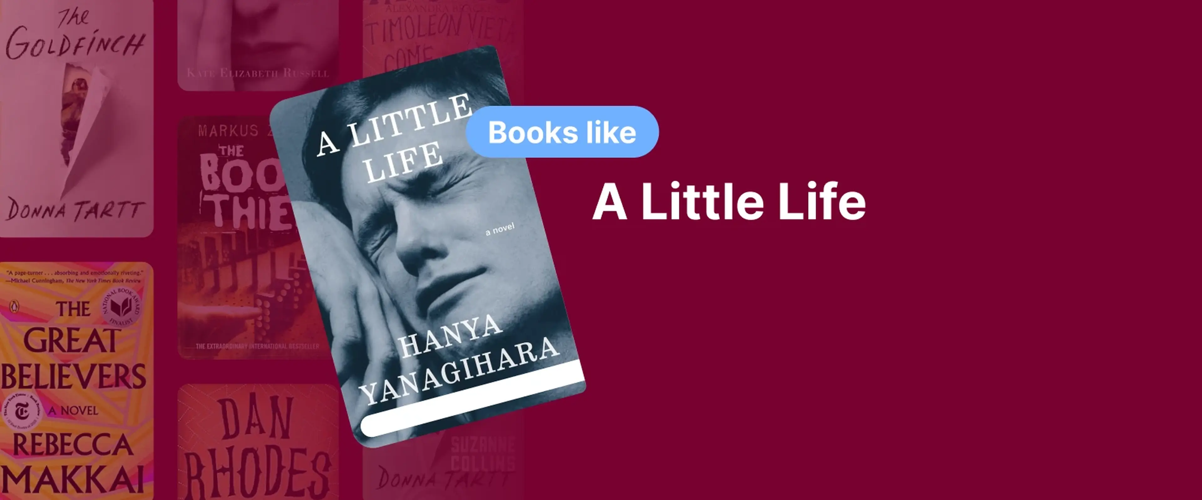 Book cover of A Little Life by Hanya Yanagihara, symbolizing books with themes of deep emotional struggles and relationships