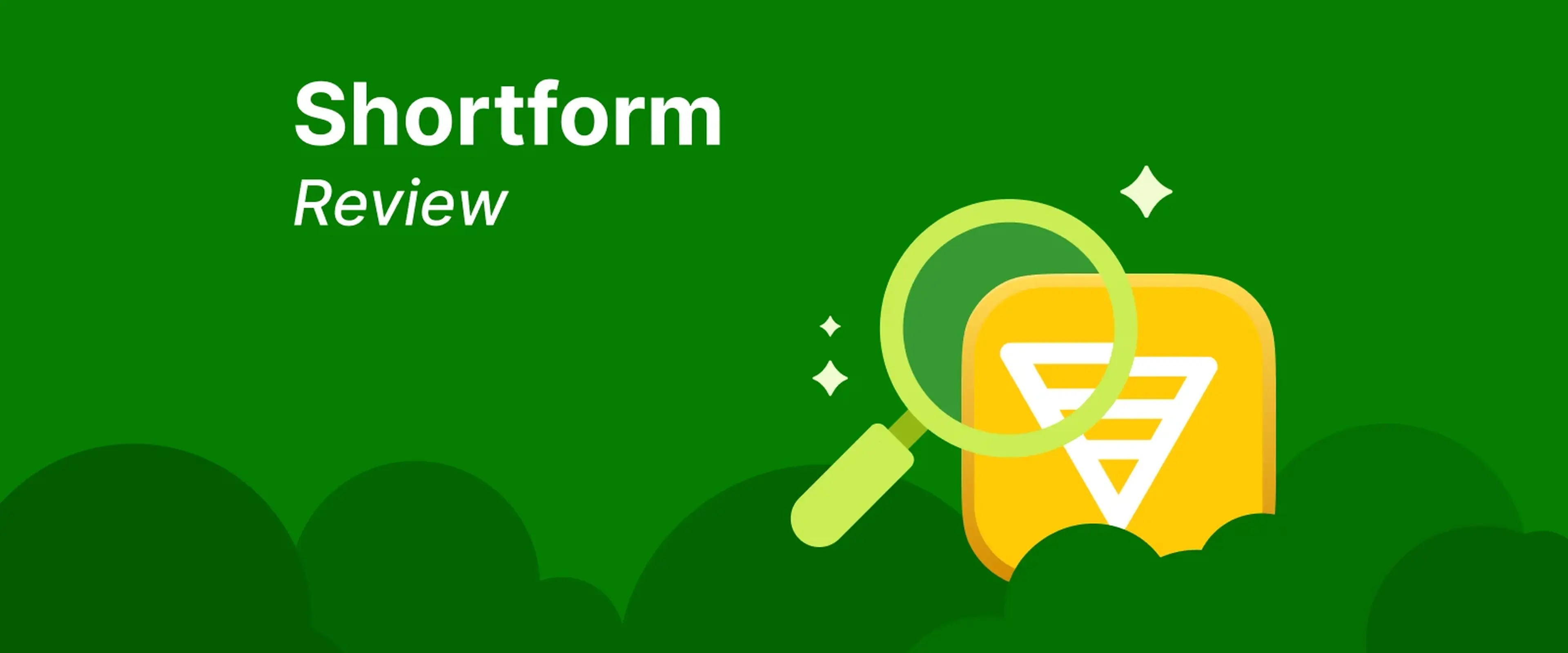 Shortform Review header with yellow book icon and magnifying glass on green background 1x