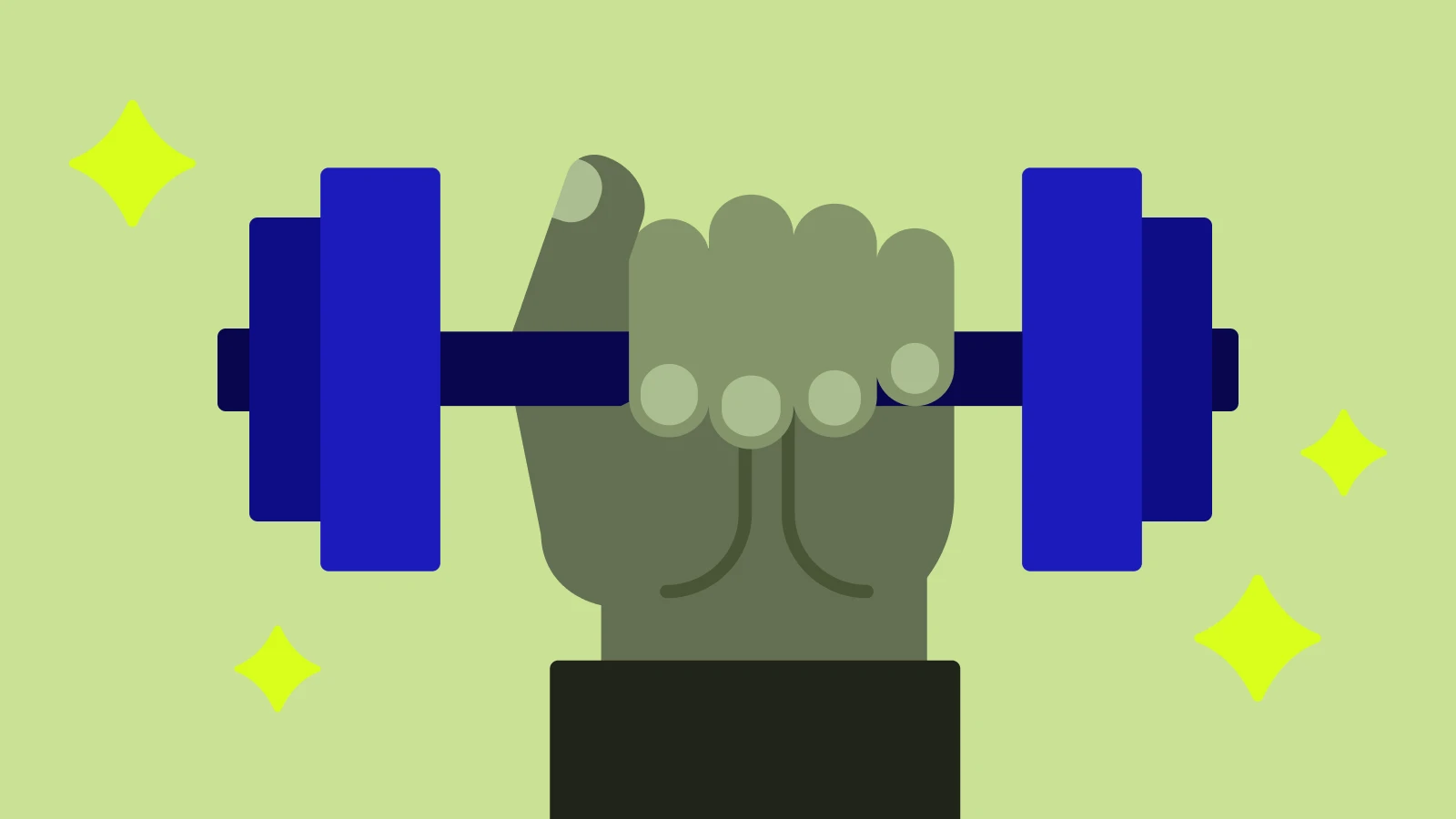 ideas-for-goal-setting-a-hand-holding-a-dumbbell