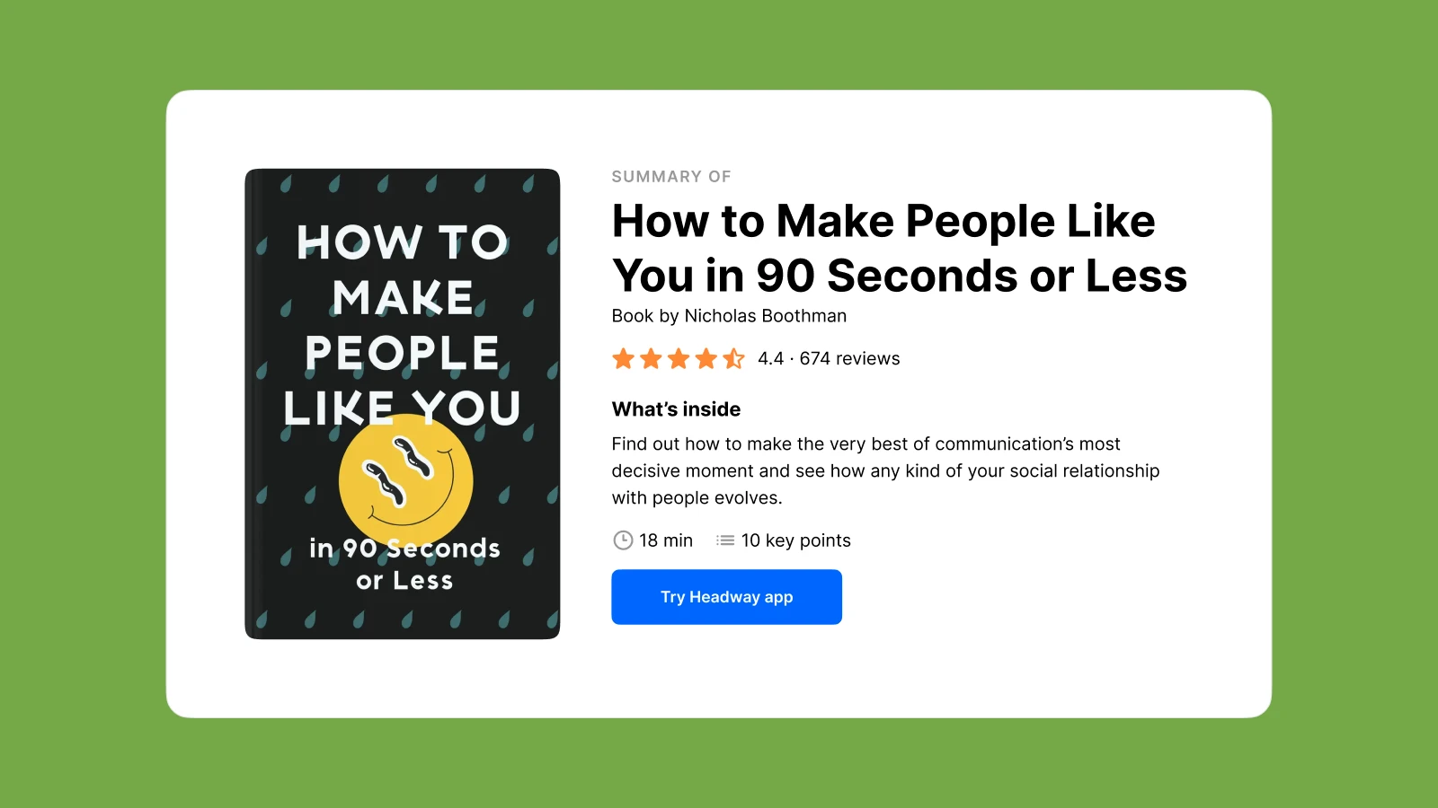 filler words - A cover of a book summary How to make people like you in 90 seconds or less by Nicholas Boothman