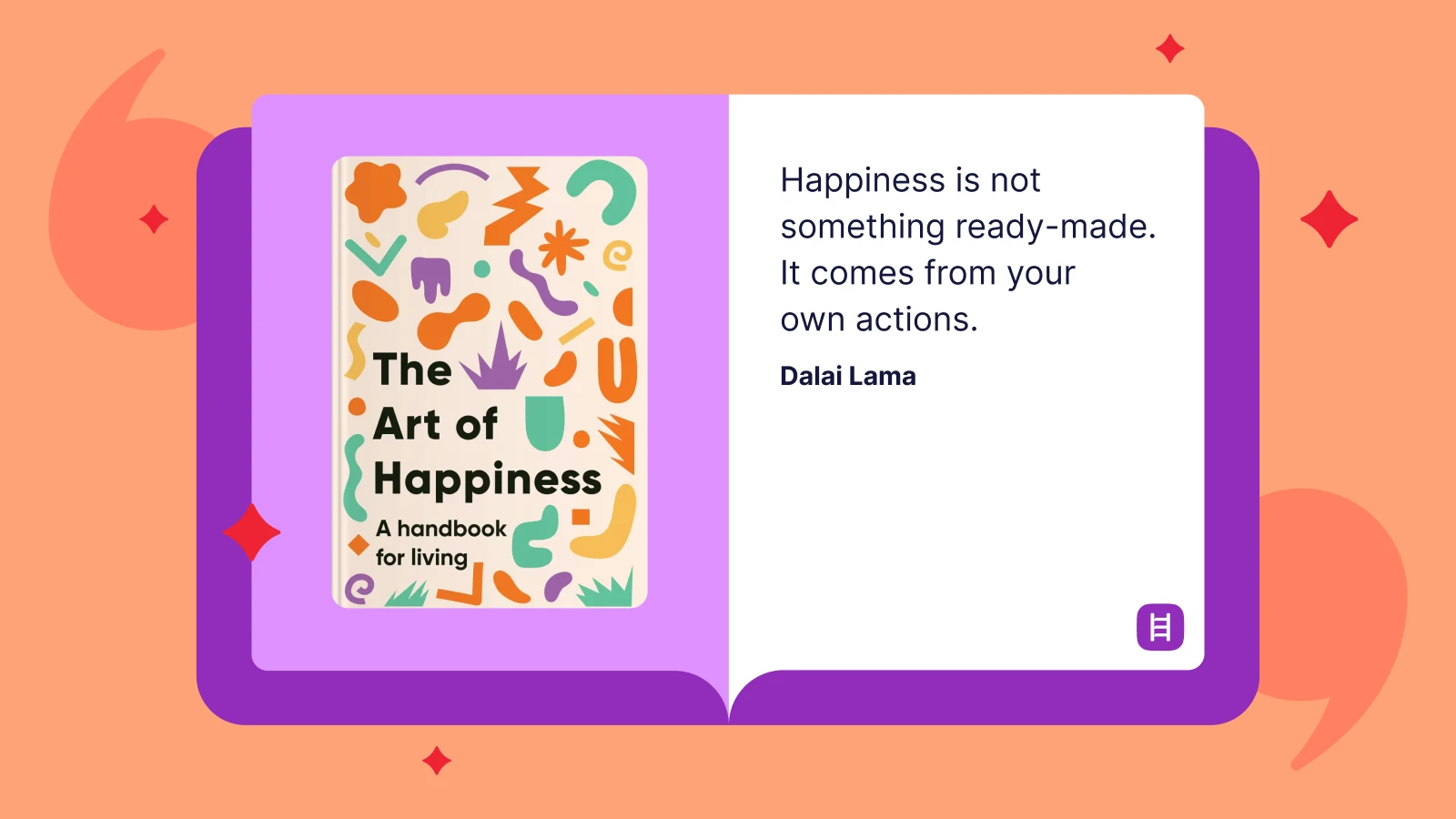 Dalai Lama quote from summary Art of Happiness, symbolising self discovery