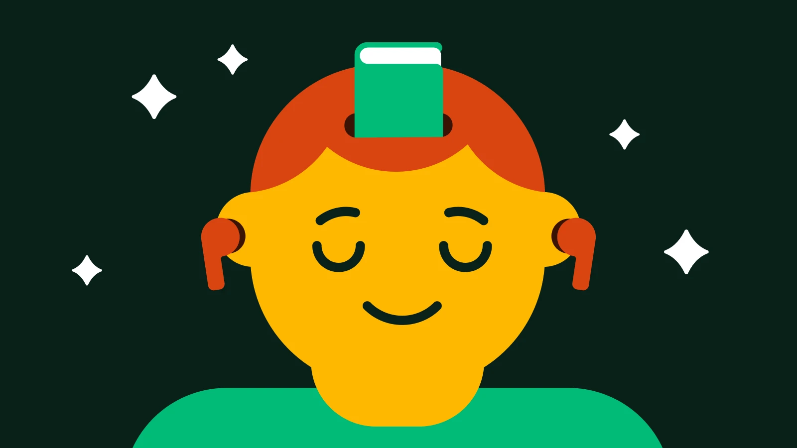 A close-up of a smiling person with a headband, indicating an engaged and positive learning experience through microlearning
