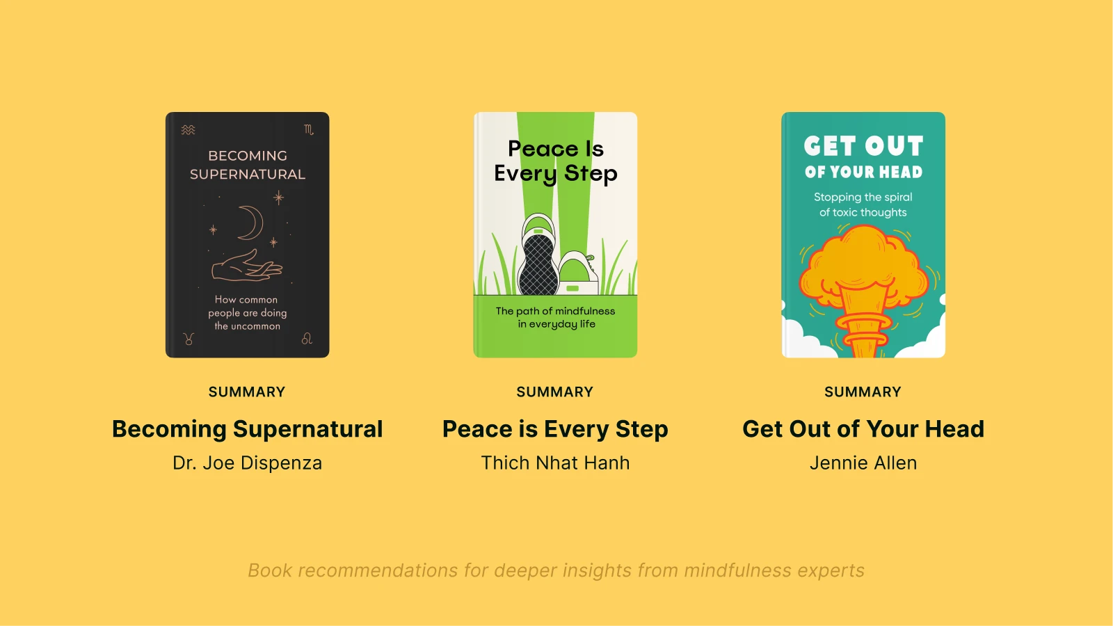 Three book summaries on mindfulness to listen on the Headway app