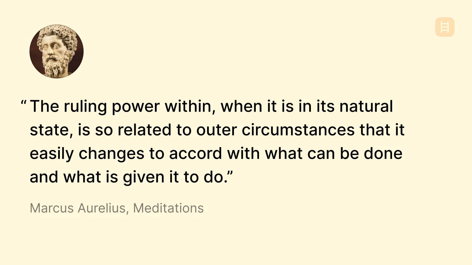 Portrait of Marcus Aurelius with a quote on a beige background - what was marcus aurelius known for - quotes