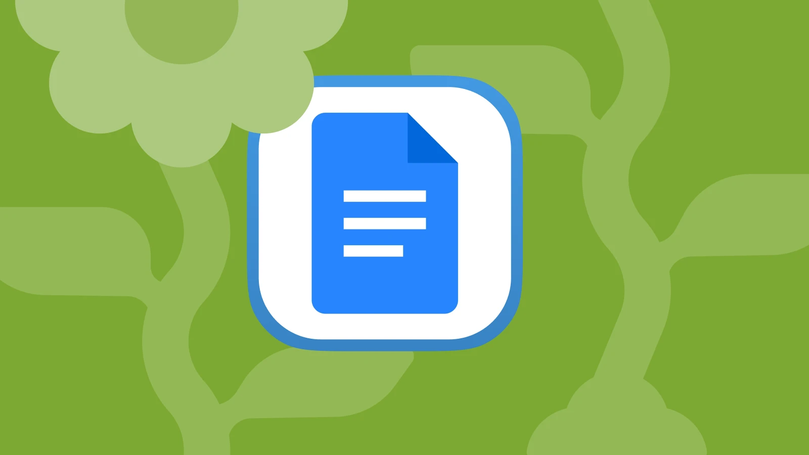 Google Docs logo with white water drop on a green patterned background, shown as one of the best apps for self-help and healthy habits