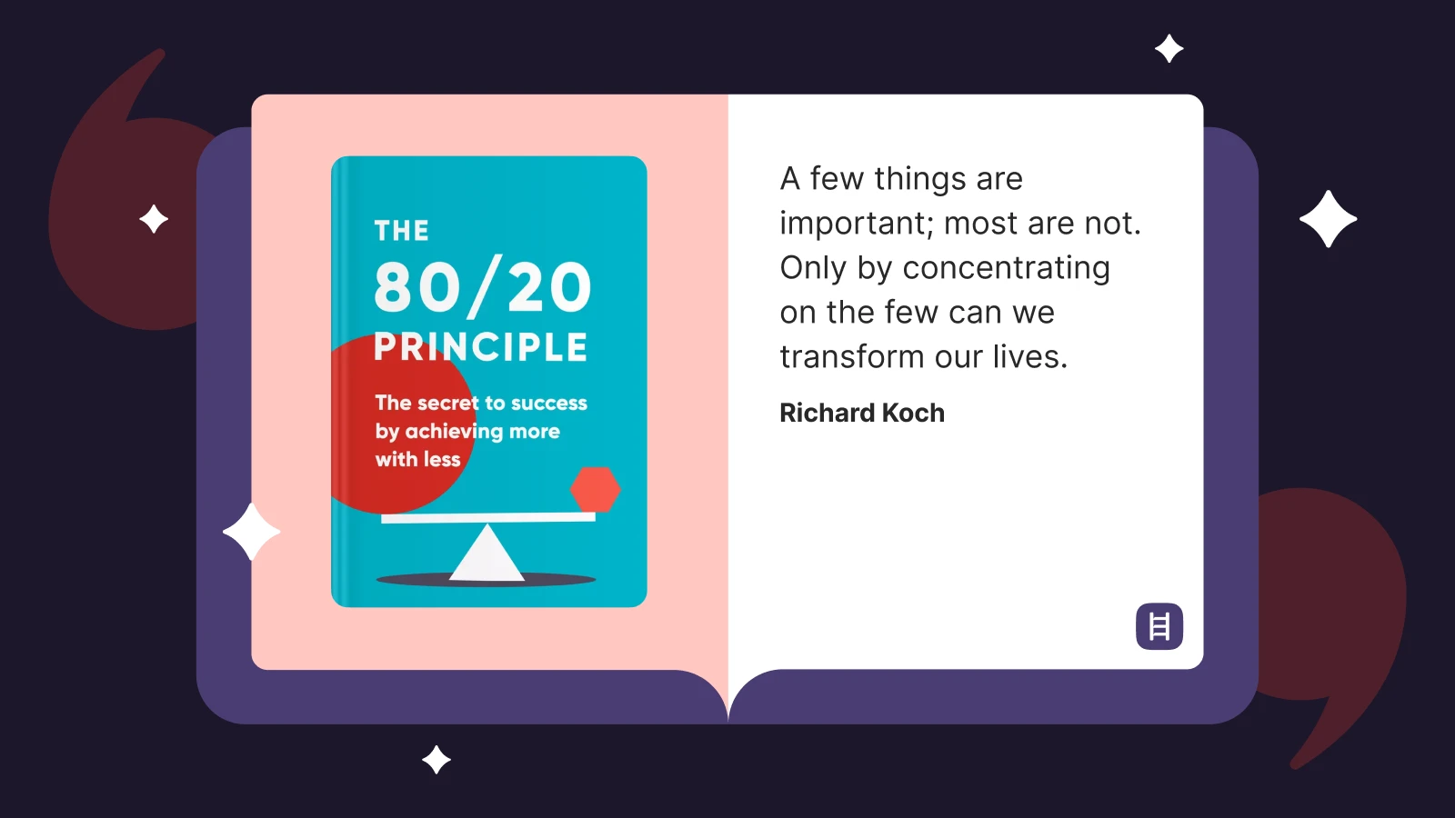 corporate training - A quote from the book summary 80_20 principle by richard koch_