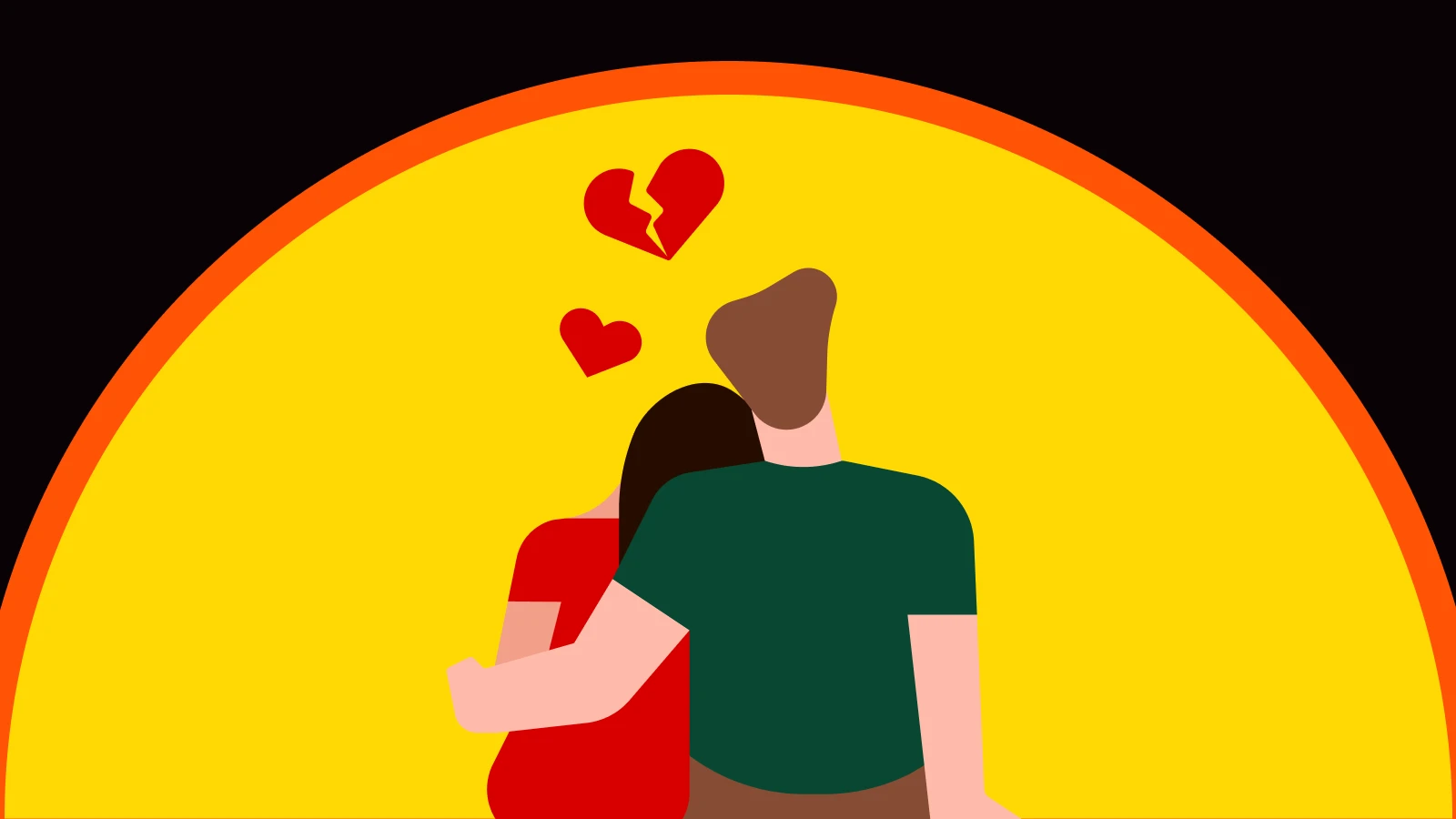 ashley elston - A hugging couple at the sunrise with small floating hearts around them