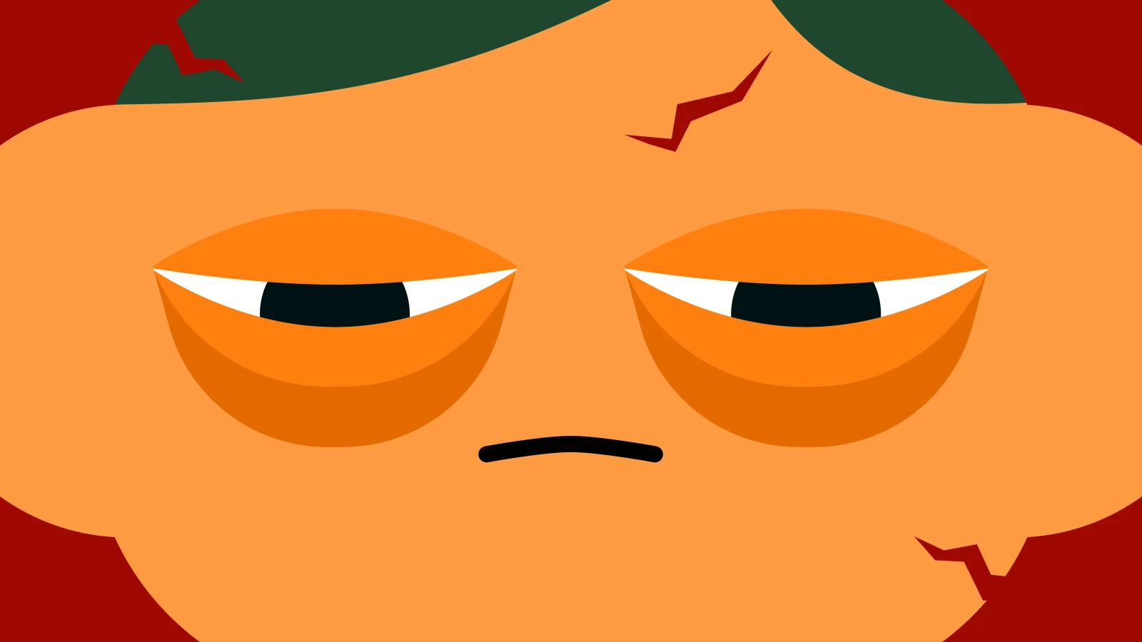 A character with a serious expression and narrowed eyes, emphasizing strength and focus, with a crown illustration above its head 1x