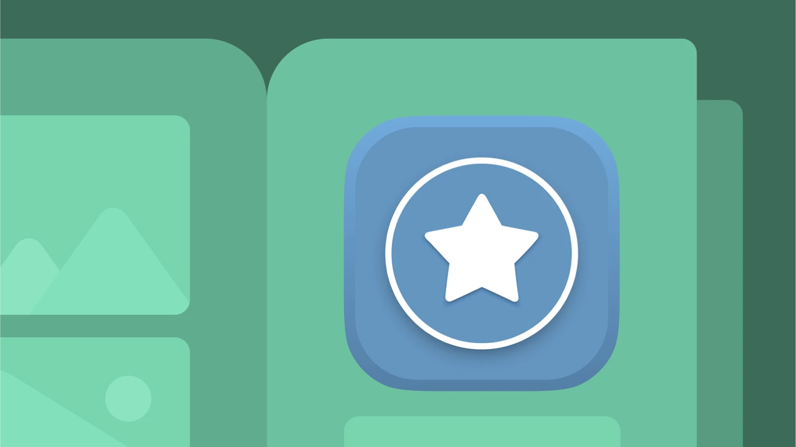 App icon with white star inside a blue circle on a teal background, shown as part of apps like Pinterest and best Pinterest alternatives