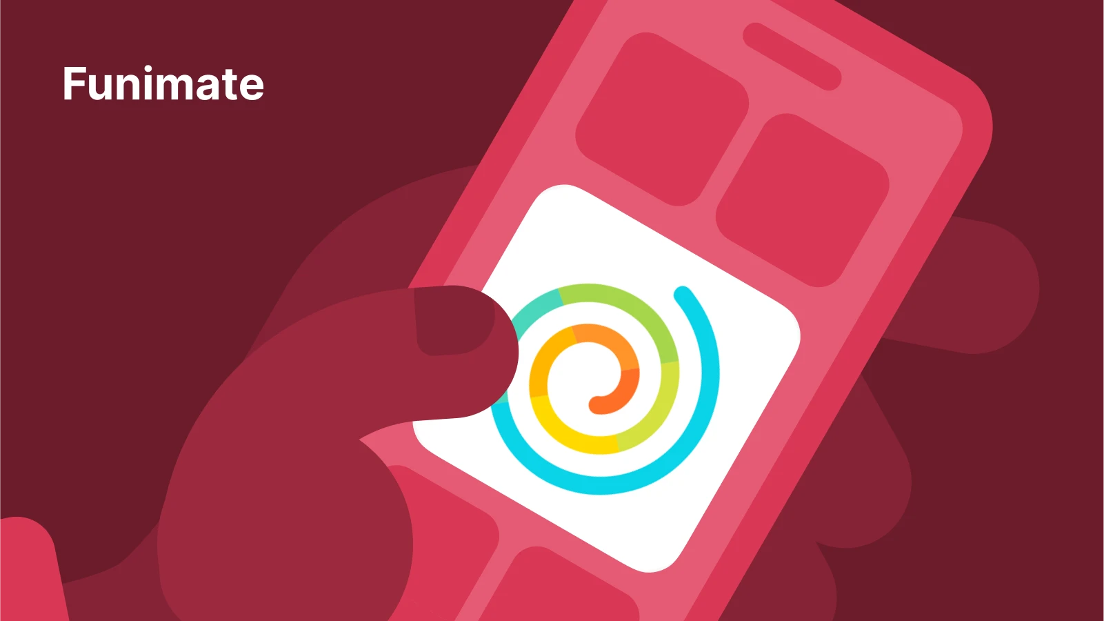 Funimate app icon with a colorful swirl on a phone screen, representing creative TikTok alternatives