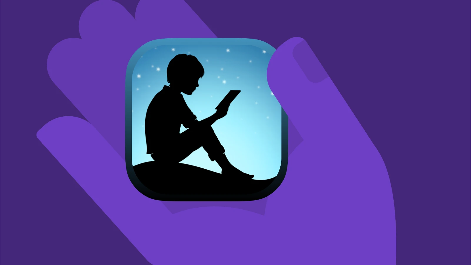 Kindle app for iphone icon in the hand