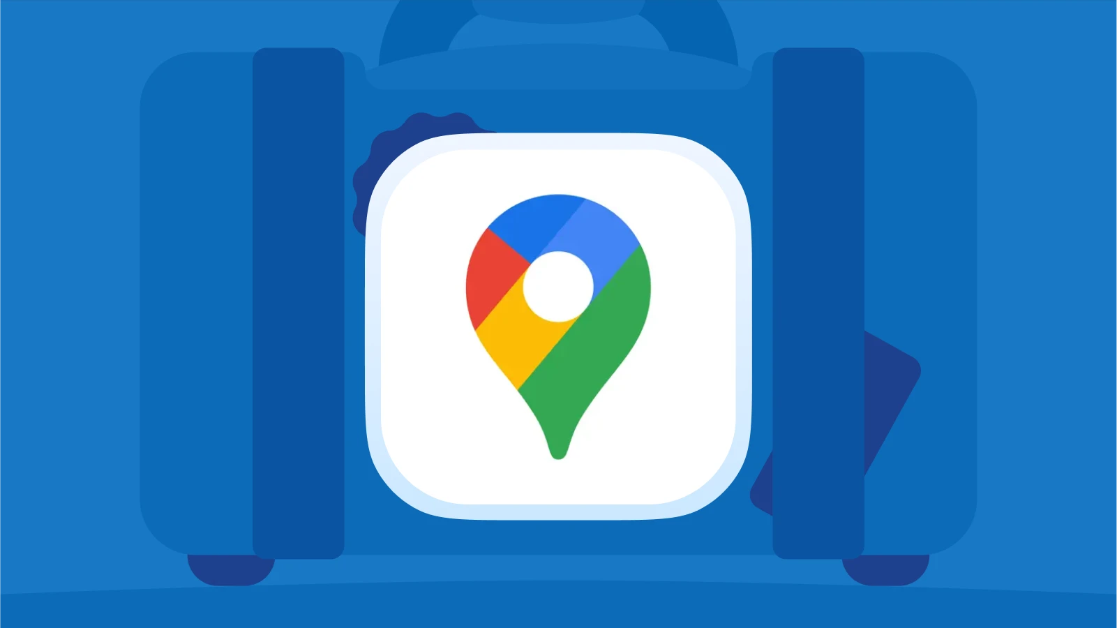 Google maps from top best travel apps with a luggage at the background