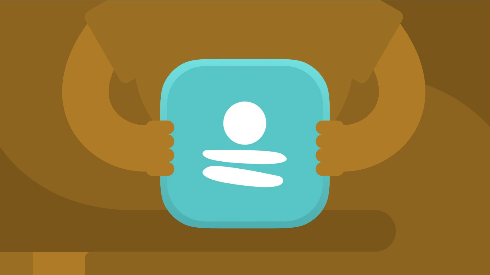A person meditates with curved leg shape and holds a Simple Habit app icon in hands, one of meditation apps