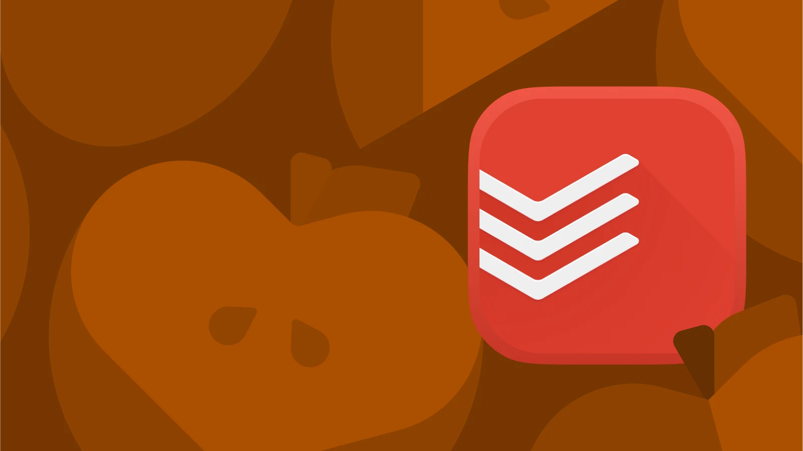todoist for apple watch on brown background with apple slices