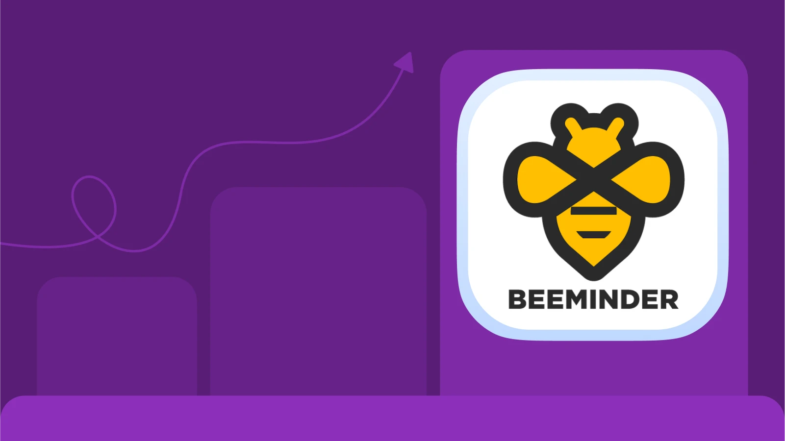 Beeminder from productive apps instead of social media with chart bar and curvy line going up