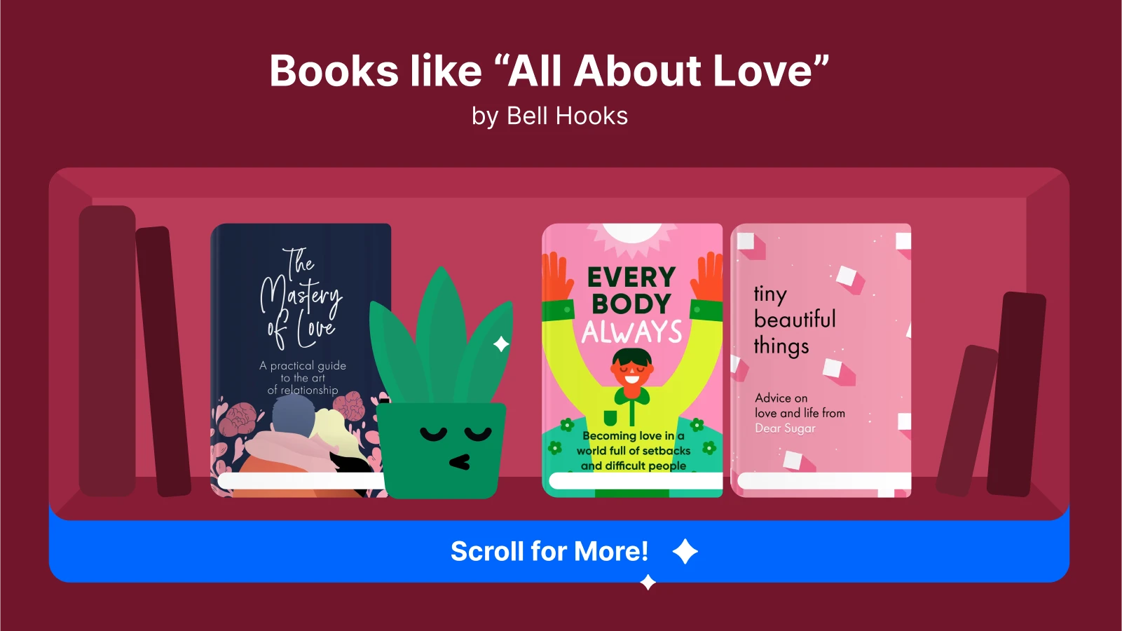 Books like All About Love, featuring The Mastery of Love, Everybody Always, and Tiny Beautiful Things, focused on self-love and compassion