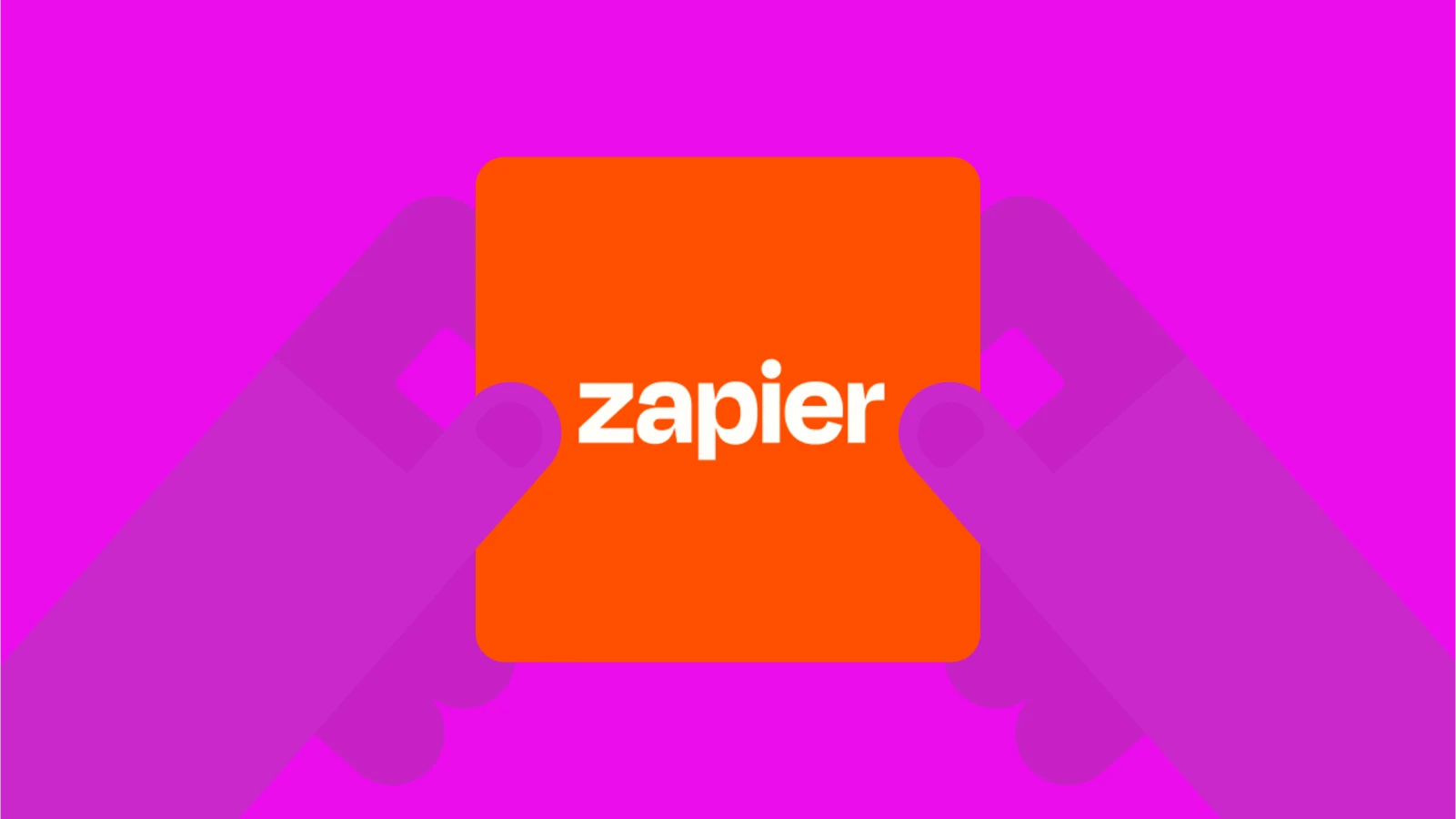 Zapier logo on a bright orange background, representing automation and productivity apps