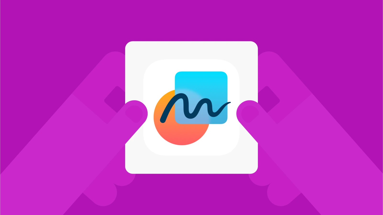 freeform productivity app with purple hands holding it