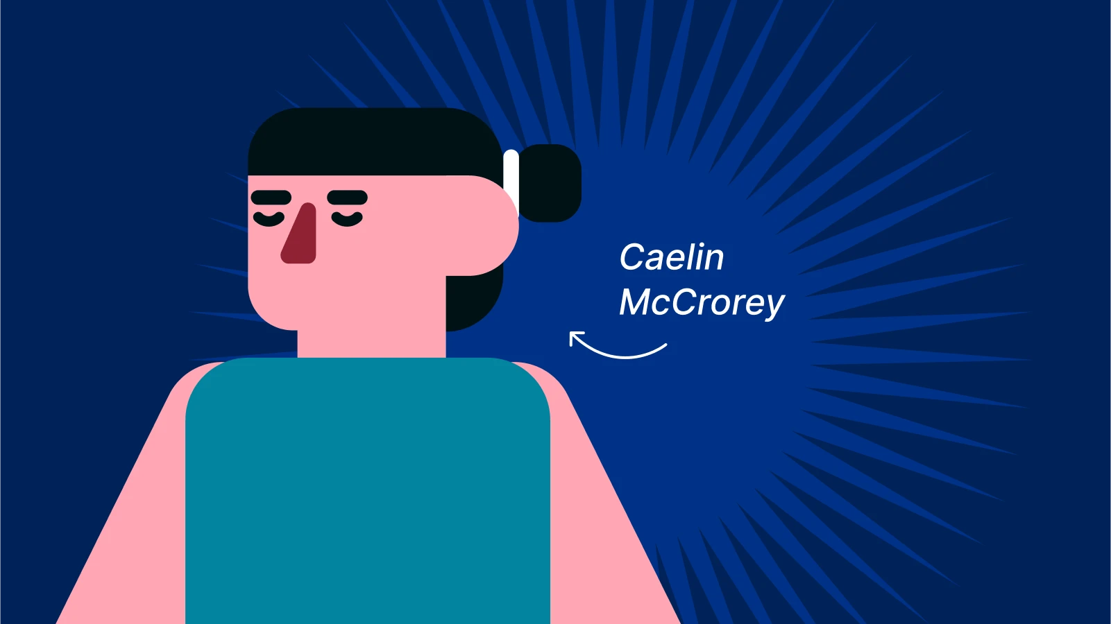 Cartoon character Caelin McCrorey, representing the Eden older brother in The Way I Used to Be, with a focused expression