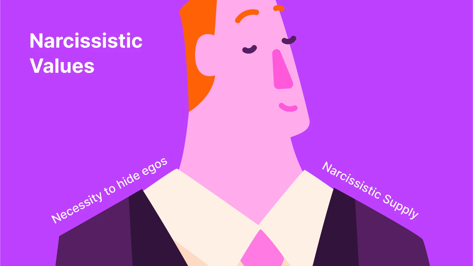 Illustration of a confident man in a suit representing narcissistic values like ego and control in parenting dynamics