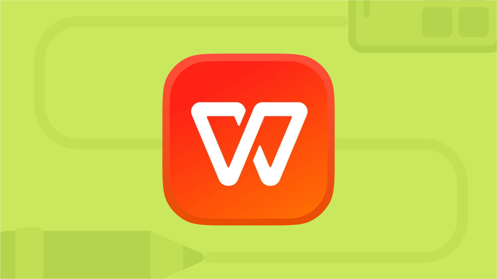 WPS Office red logo on a green background, highlighted as one of the best office apps