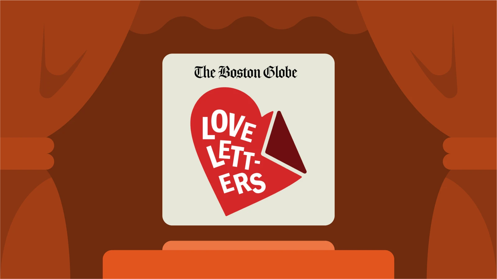 Love Letters podcast cover with envelope design, a storytelling podcast on relationships and personal stories