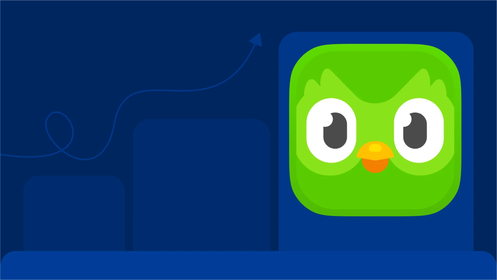 Duolingo from productive apps with chart bar and curvy line going up