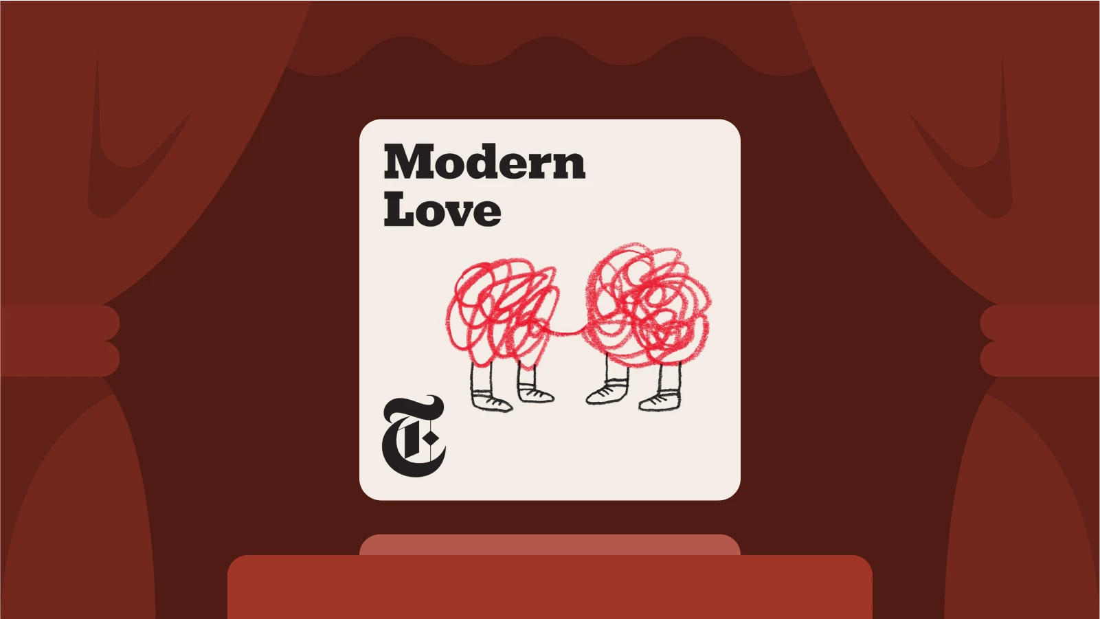 Modern Love podcast cover with heart sketch, one of the Best Story Podcasts about relationships and human connectio