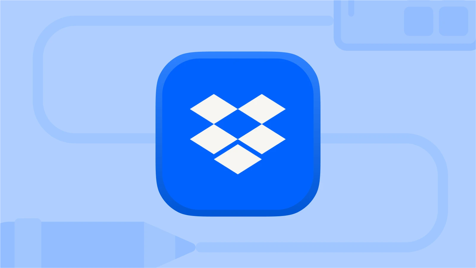 Dropbox app logo with white diamond icon on a blue background, listed among best office apps for Android