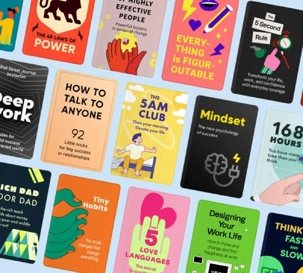 Mobile book-summary learning illustration from Headway