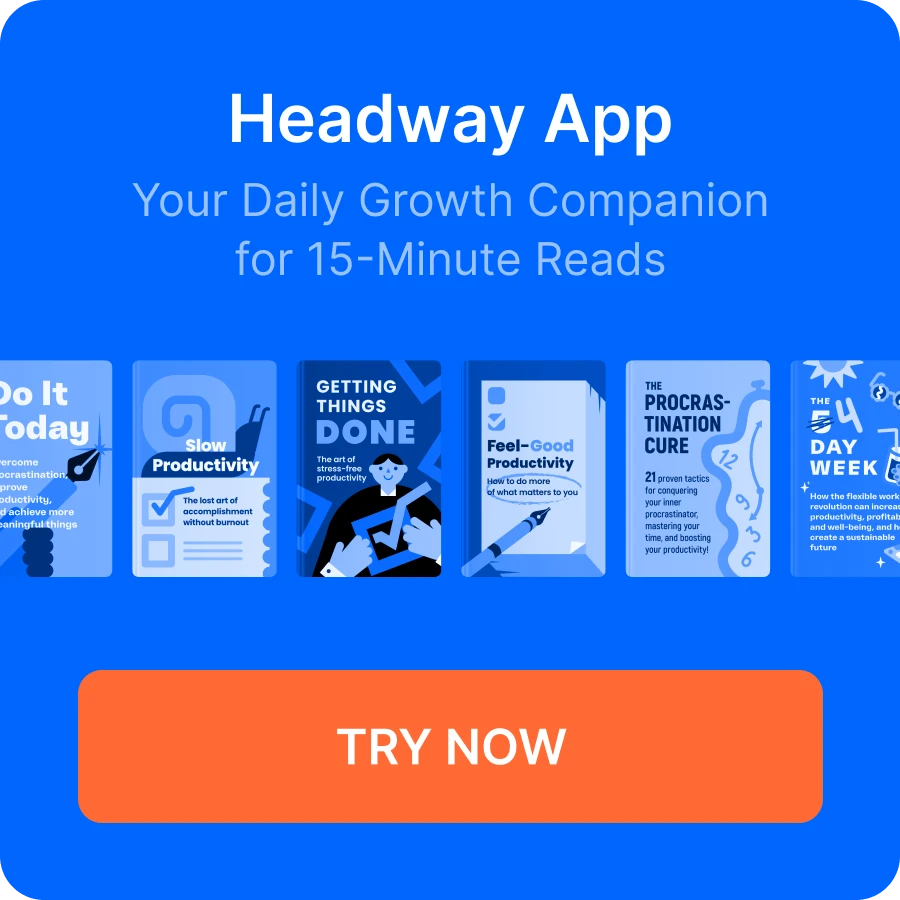 A row of non fiction books on productivity and headway app
