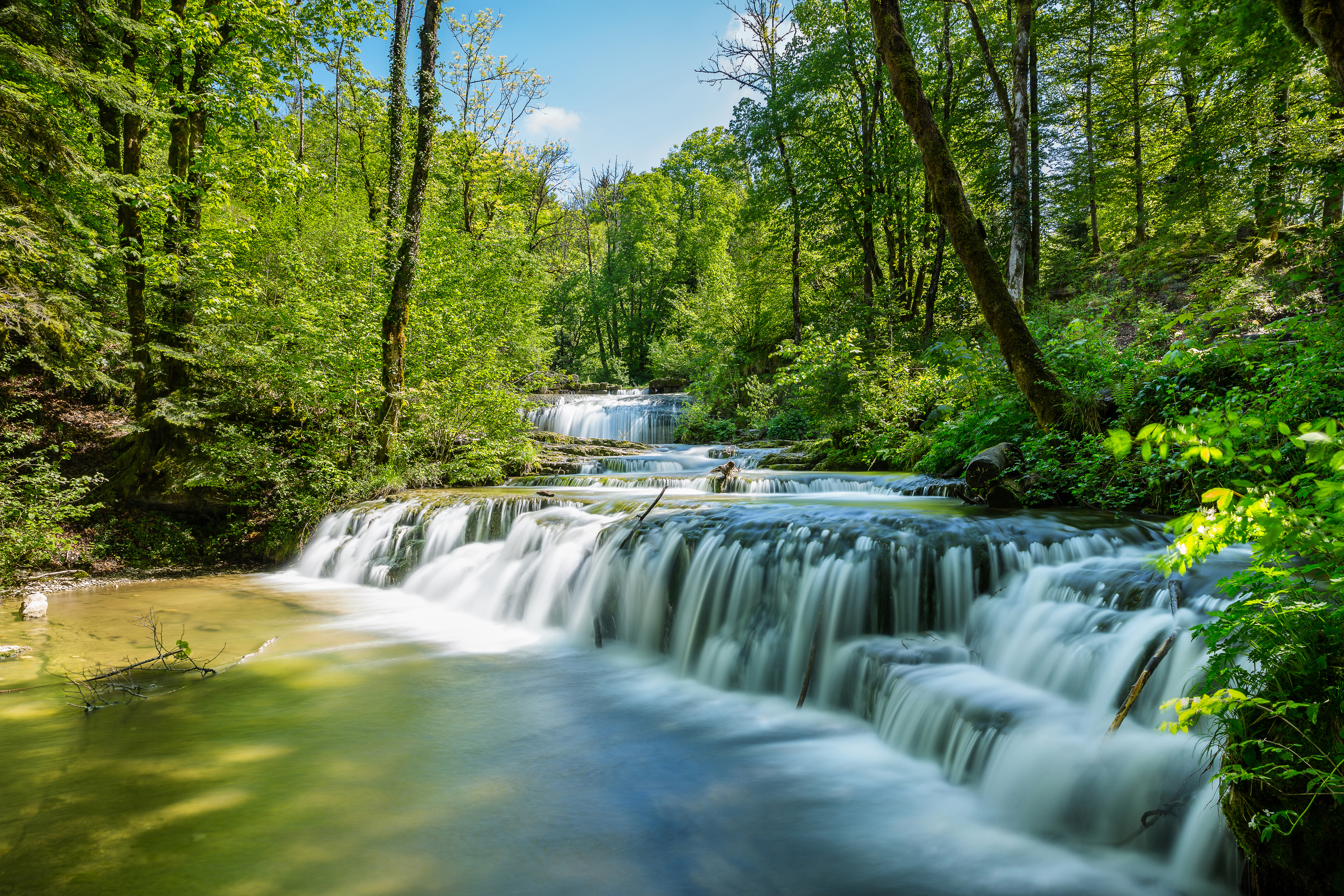 Waterval in de bosrijke omgeving