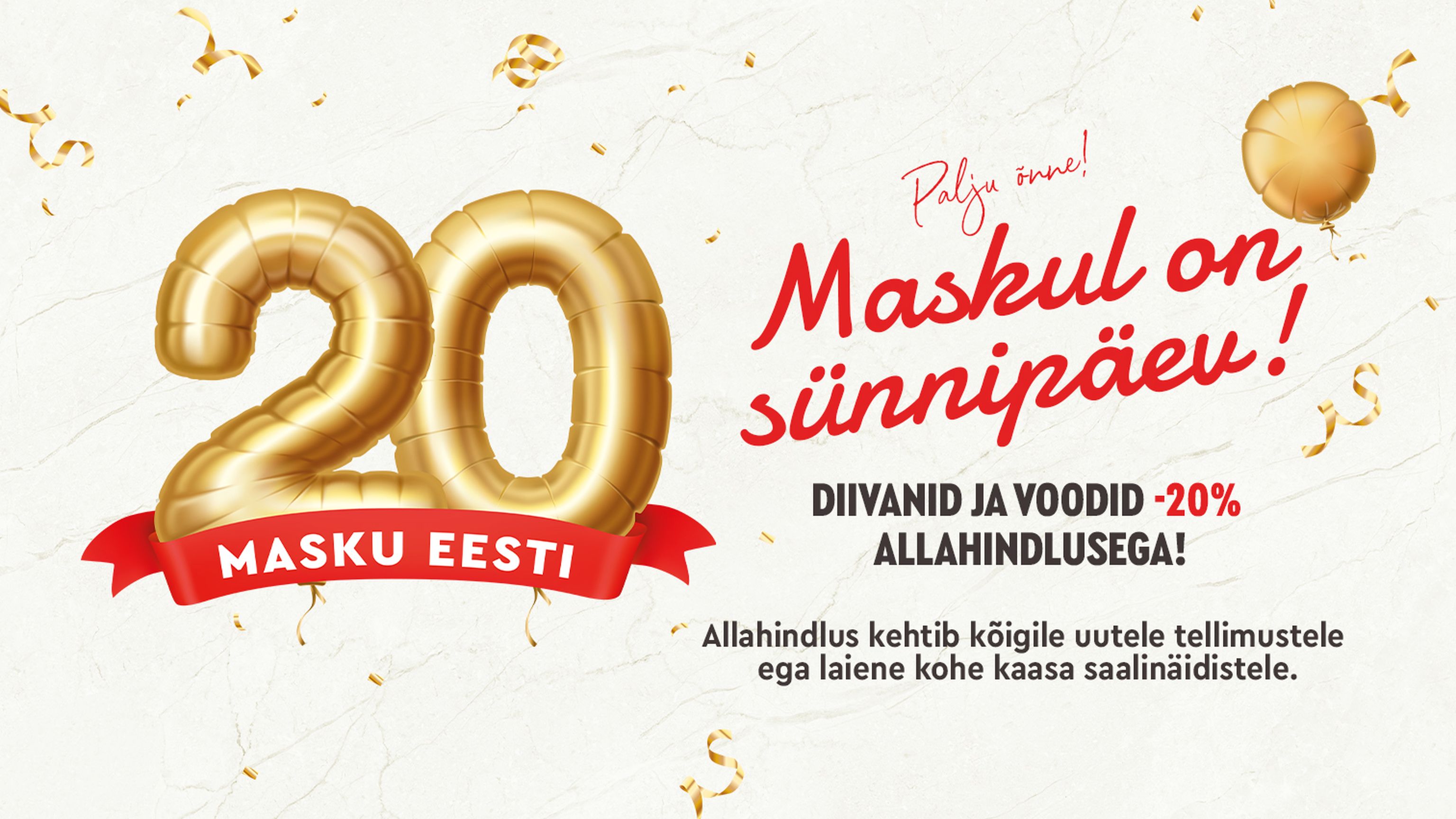 Masku sünnipäevakampaania diivanid ja voodid -20% allahindlusega