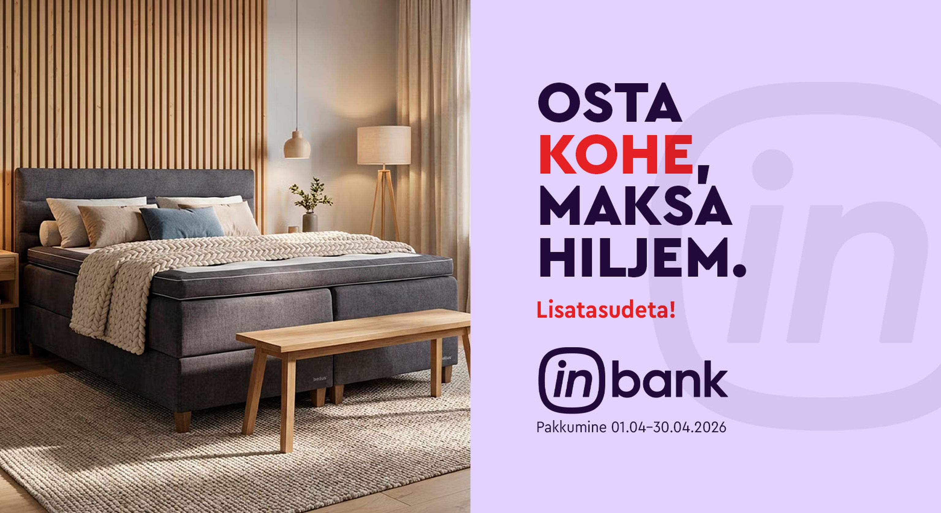 Bliss pesukastiga voodi 160x200 – osta kohe, maksa hiljem lisatasudeta, pakkumine 01.04–30.04.2026.