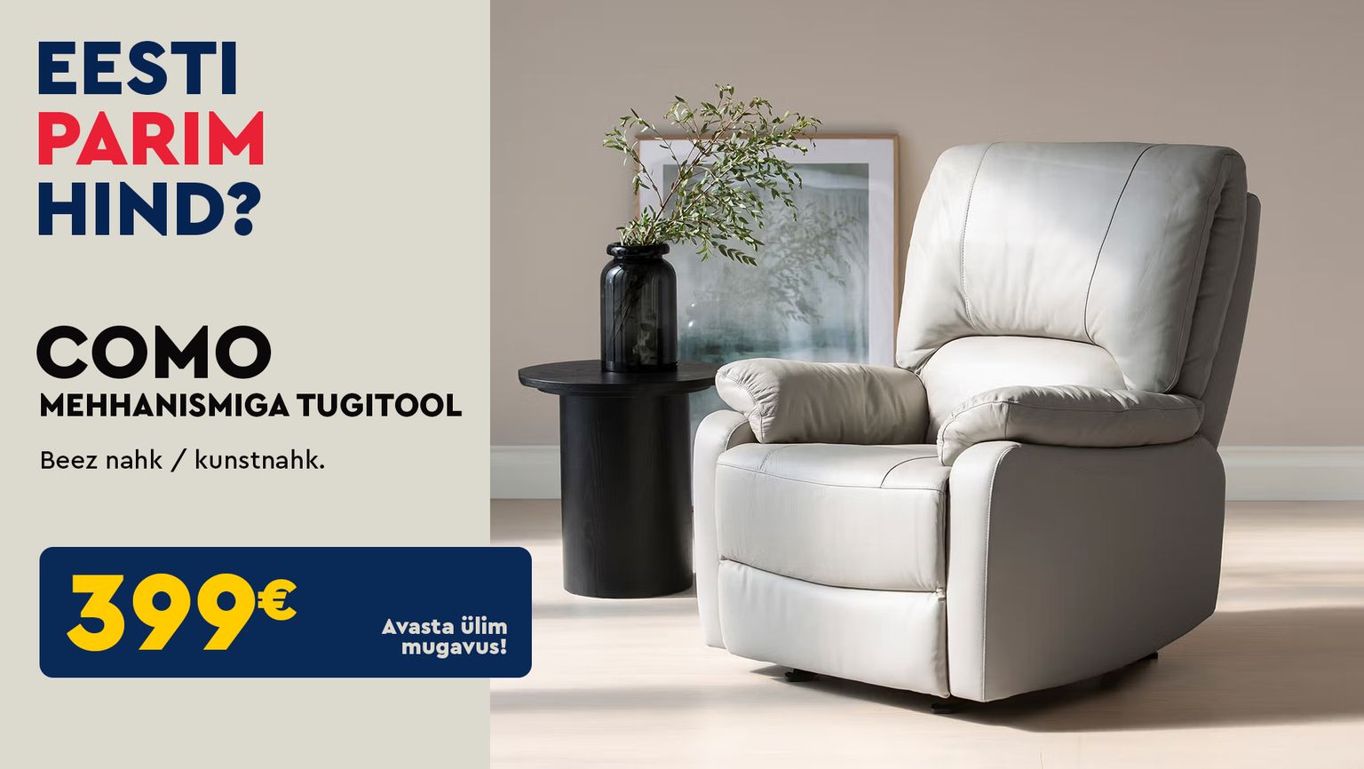 como mehhanismiga tugitool tugitool nahk beež Masku mehhanismiga elutuppa 399 €