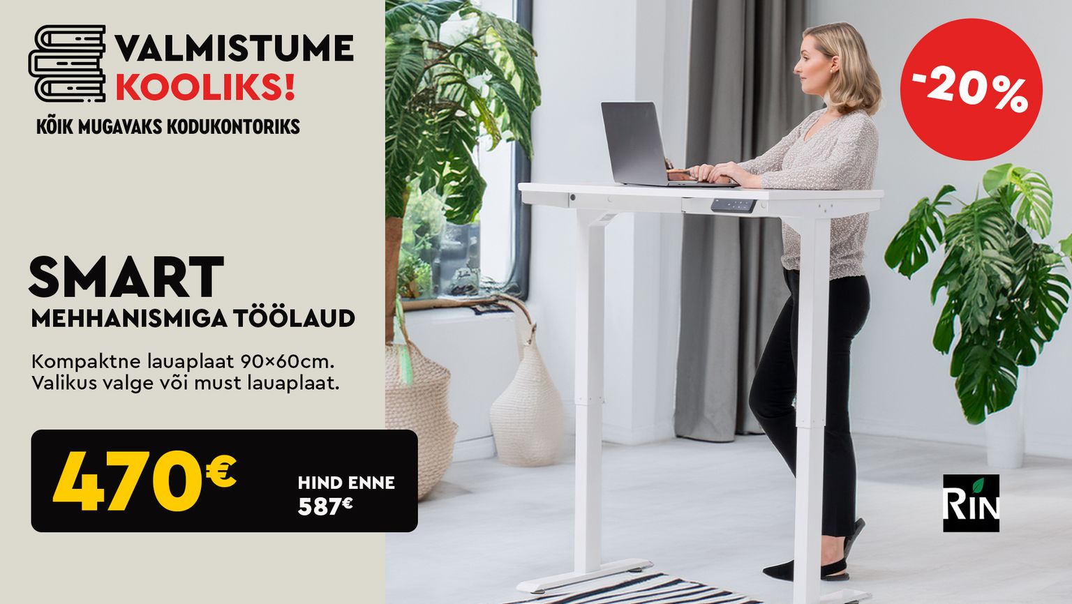 Smart hehhanismiga töölaud 470 € (587 €)