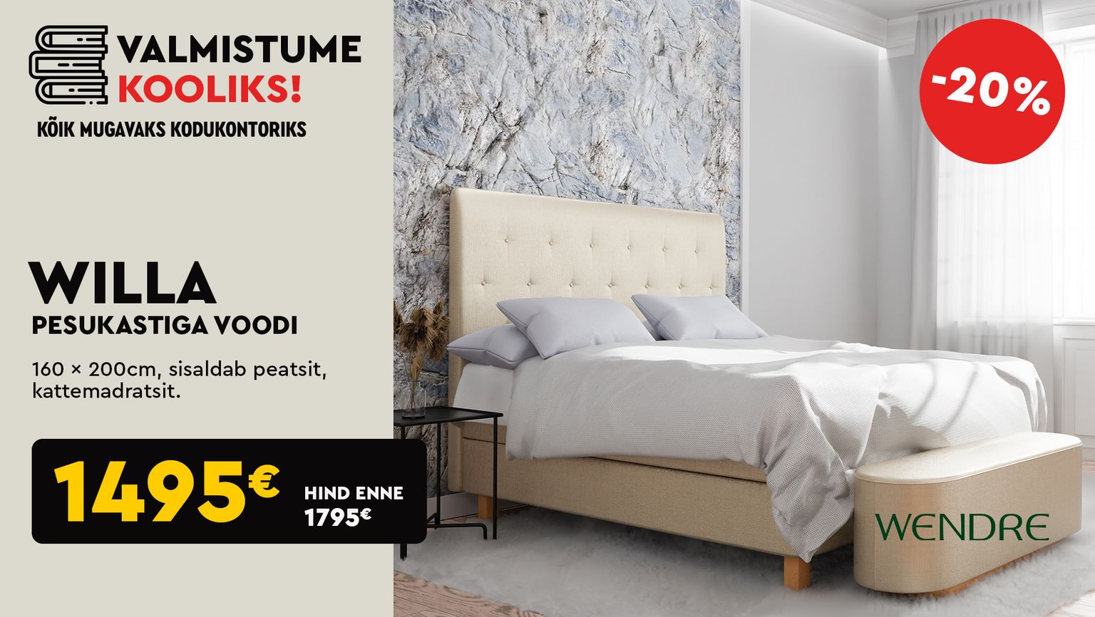 Willa pesukastiga voodi 1495 € (hind enne 1795 €)