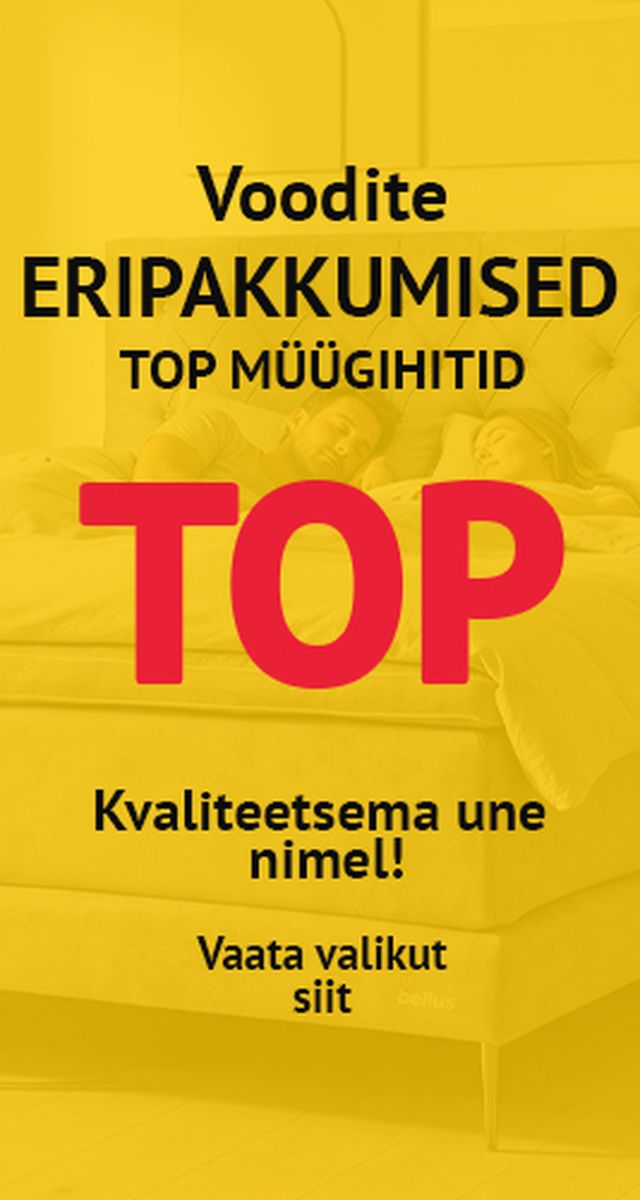 voodite kampaaniabänner „Voodite eripakkumised TOP müügihitid” ja tekstiga „Kvaliteetsema une nimel! Vaata valikut siit