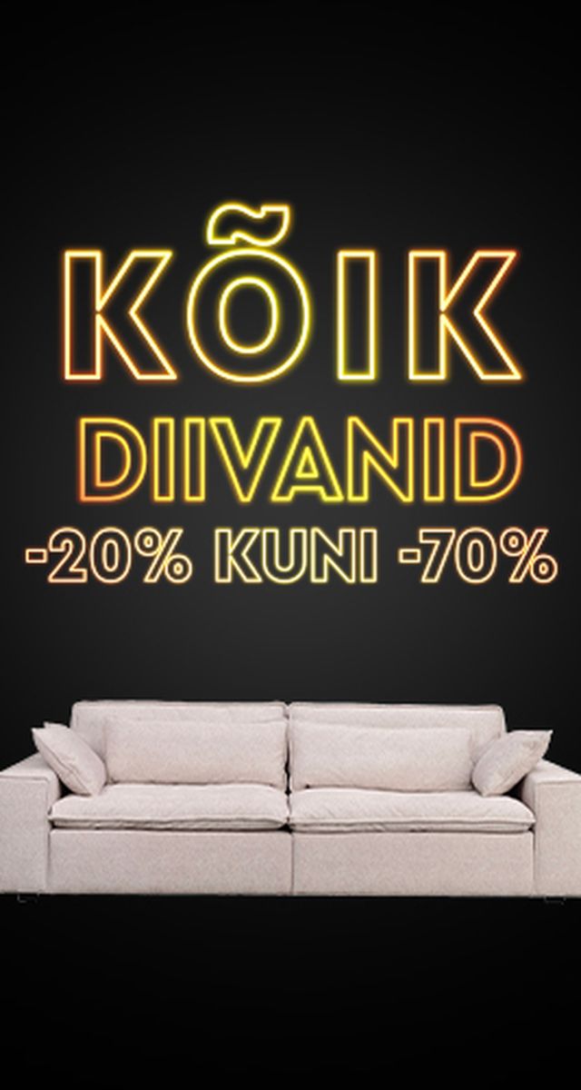kõik diivanid üldbanner -20% kuni -70% kampaania periood 21.11–30.11.25