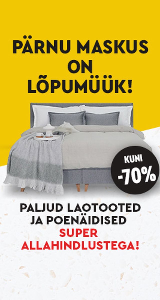 pärnu masku lõpumüügi kampaaniabänner kõik laotooted ja poenäidised super allahindlustega kuni -70%
