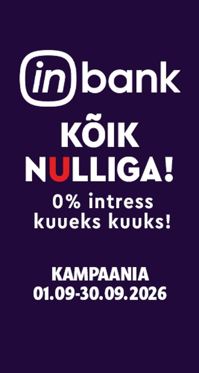 Inbank mööbli järelmaks 0% intress 6 kuuks 0 € lepingutasu ja lisakulu kampaania 01.09–30.09.2026