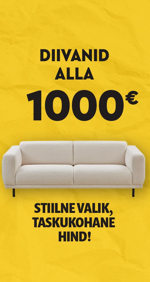 diivanid alla 1000 € kampaaniabänner stiilne valik taskukohane hind
