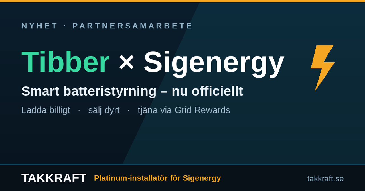 Tibber lanserar integration för Sigenergy – så blir ditt batteri smartare