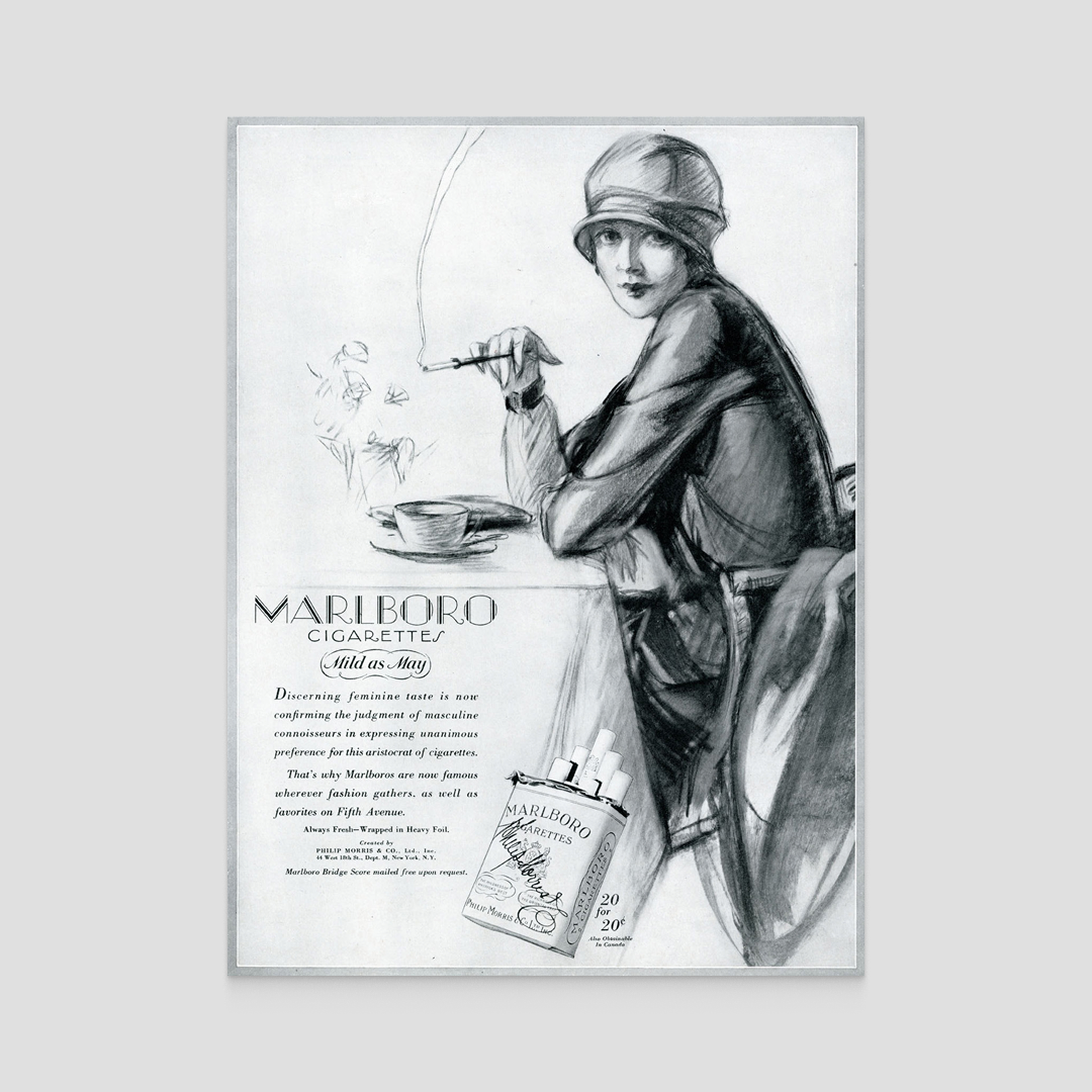One of the first Marlboro ads after its U.S. launch in the 1920s