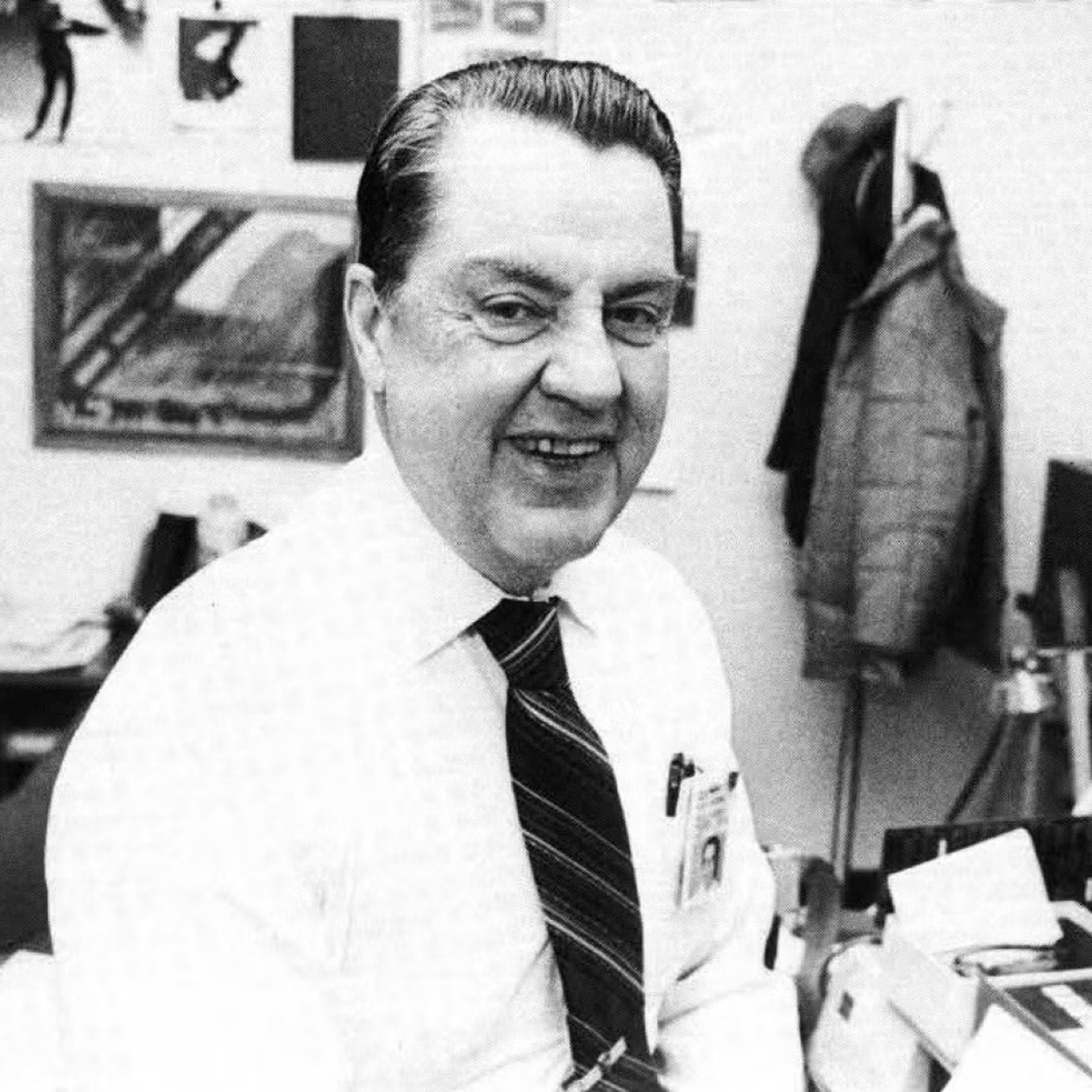 George Laurer in his office at IBM (credit: IBM).