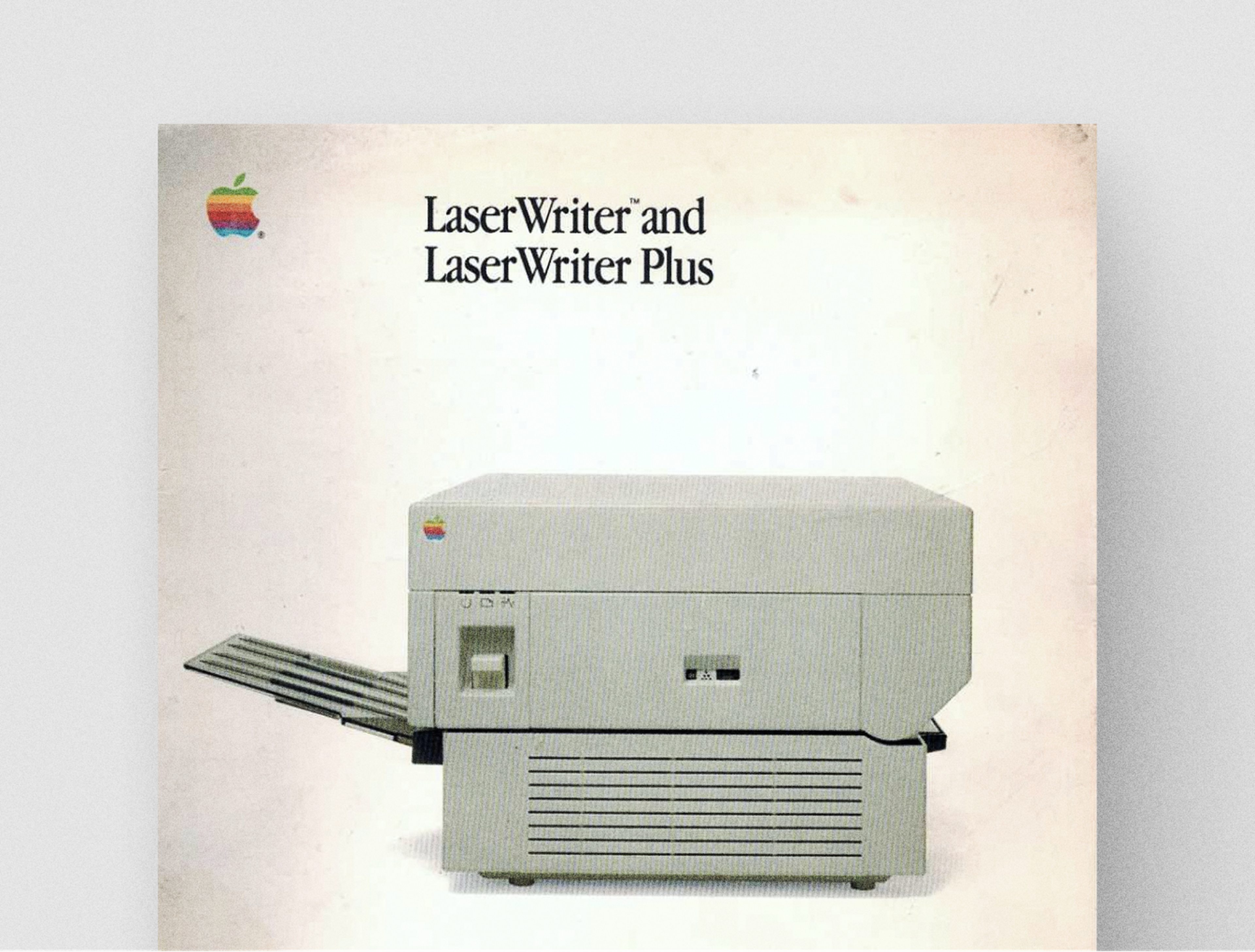 The first Apple LaserWriter, which came equipped with PostScript