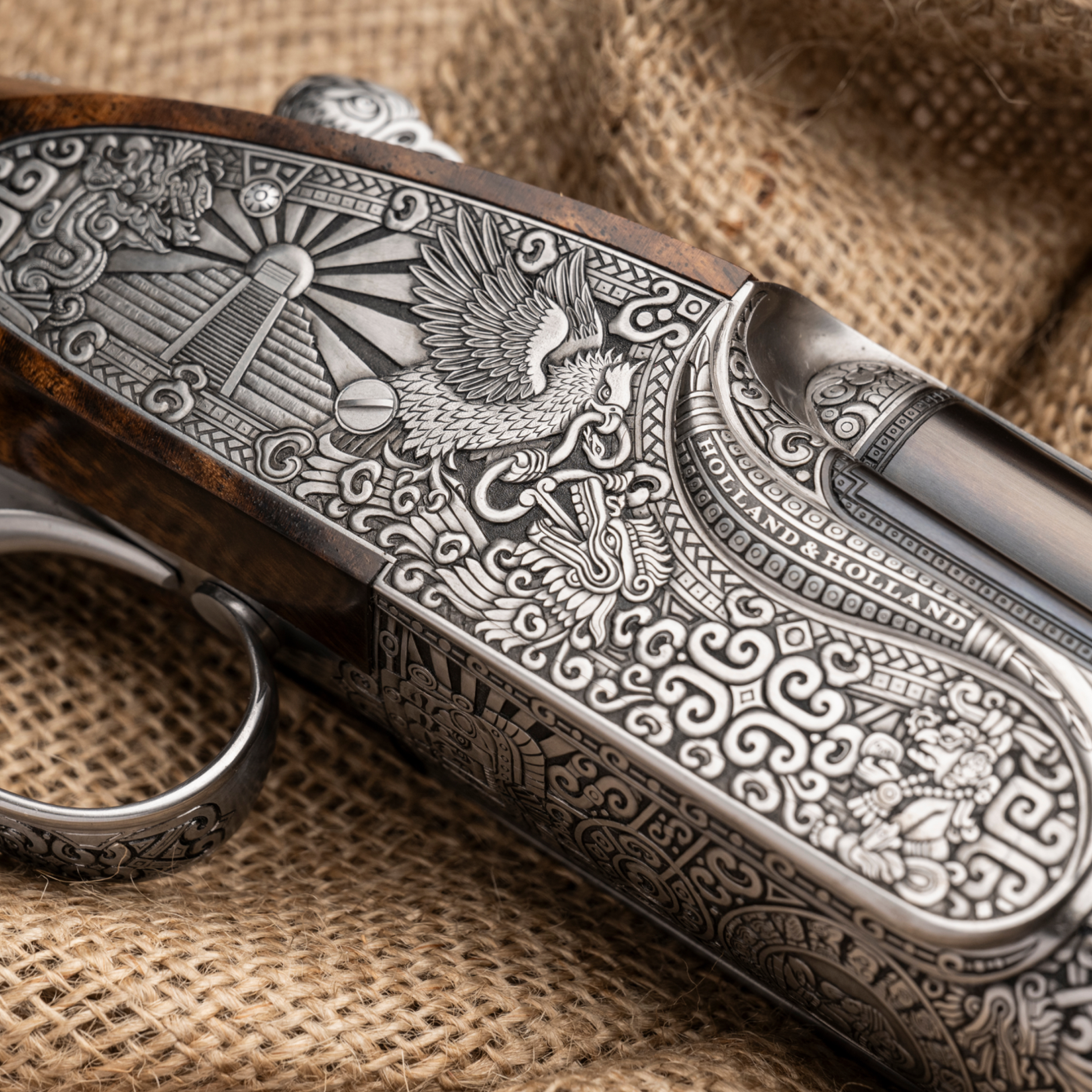 A hand-engraved shotgun by Holland & Holland